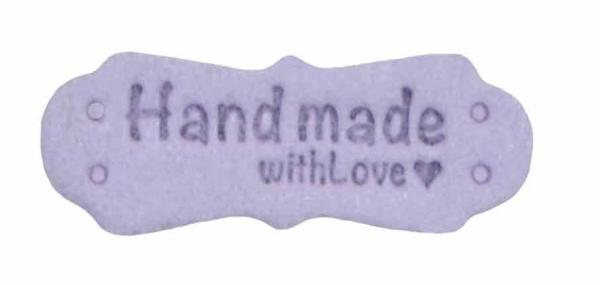 Wildleder Applikation Handmade Flieder   Höhe1,5cm Breite 4cm